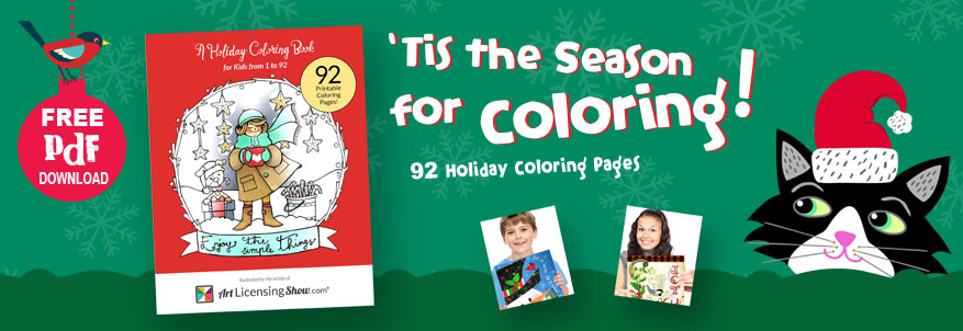 Free Holiday Coloring Book from Art Licensing Show
