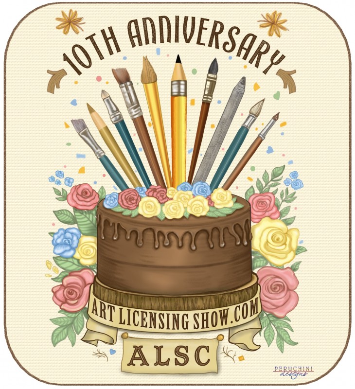 LisaPeruchiniBrady-10th-Anniversary-Poster-ALSC-Art-Licensing-Show
